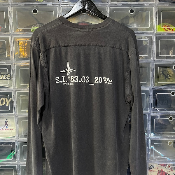 Vintage Stone Island T-shirt met lange mouwen en geborduurd logo