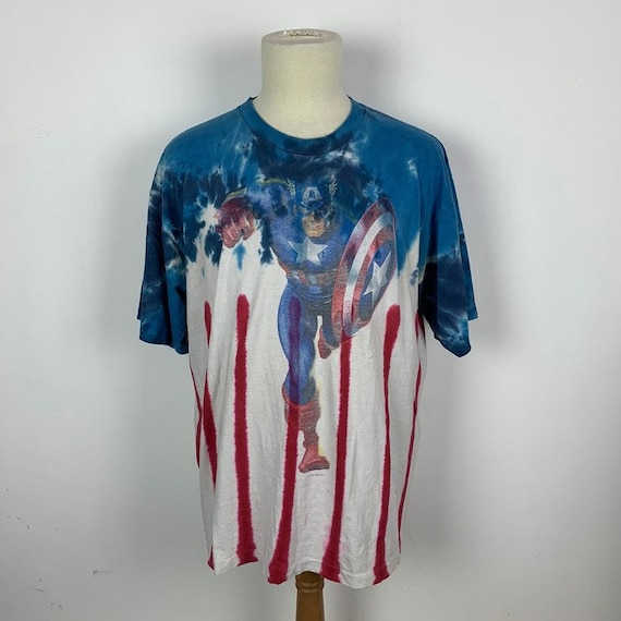 Vintage Captain America Marvel Tye Dye Tshirt