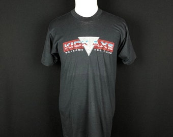 vintage 80s Kick Axe Band Tshirt Hellraisers Fan Club