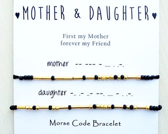 Unique Gift for Mom | Mother's Day Gift: Mother Daughter Morse Code Bracelets | Matching Mother's Day Bracelet