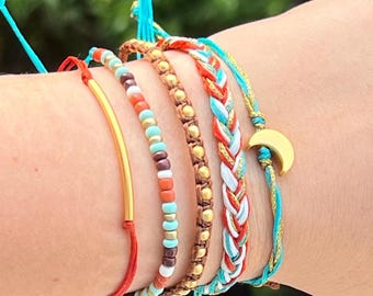 Graduation Gift from Aunt | Beaded Macrame Bracelet Set: Boho Chic Teen Jewelry