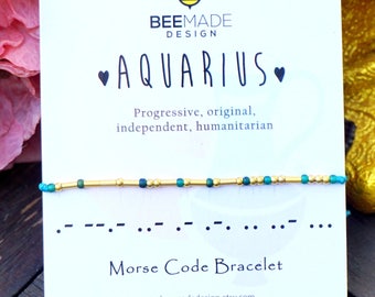 Astrology Jewelry AQUARIUS Bracelet birthday gift for Aquarius star sign zodiac jewelry Aquarius Bracelets birthday gift for him for her