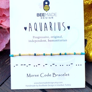 Astrology Jewelry AQUARIUS Bracelet birthday gift for Aquarius star sign zodiac jewelry Aquarius Bracelets birthday gift for him for her