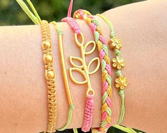 Graduation Gift for Teens | Beaded Macrame Bracelet Set: Boho Chic Stacking Bracelets