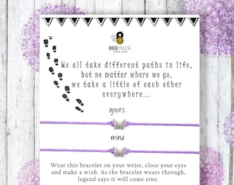 Pulsera de deseos para mejores amigas: dije de plata, regalo de amistad