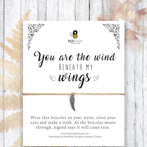 Der Wind unter meinen Flügeln Bettelarmband Wunsch Armband Flügel Schmuck Sympathie Geschenk für sie Erinnerung Schmuck Inspiration Armband für Mama