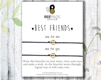 Regalo de amistad para mejores amigos, regalos de graduación para amigos, pulsera de amistad a larga distancia, mejores amigos, pulseras a juego para 2