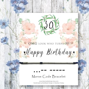 30. Geburtstagsgeschenk für sie Morse-Code Geburtstagsgeschenk für Freund Meilenstein Geburtstagsfeier Geburtstagskarte Geschenk für 30 Jahre alte Frauen