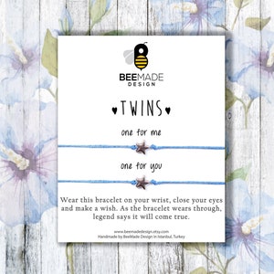 Valentines Days for Twins Valentines Days Twins Wish Bracelets twin sisters Twin Gifts matching bracelet for Twins Jewelry Birthday gift for