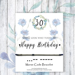 Presente de 30 anos para seu código Morse, presente de aniversário para um amigo, marco, comemoração de aniversário, cartão de aniversário, presente para mulheres de 30 anos