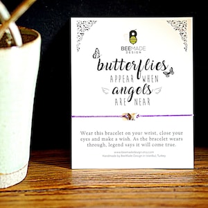 Butterfly Wish Bracelet Butterfly Charm Bracelet Memorial Gift butterfly jewelry Friendship Bracelet for her remembrance gifts Sympathy Gift