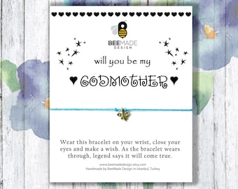Godmother Wish Bracelet: Bronze Charm, Proposal Gift