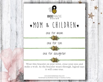 Cadeau pour la Fête des Mères : bracelets assortis pour les rêves d'une mère et d'un enfant | Bracelets Fête des Mères