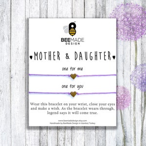 Mothers day gift for Mother and Daughter Wish Bracelets for 2, birthday gift from Daughter Gift Mom Gift for Mom and Daughter Gifts wish