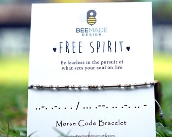 Free Spirit Morse Code Bracelet - Inspirational Graduation Gift