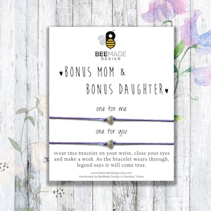 Bonus mothers day gift for Bonus mom Gifts Gift for Mom from Daughter Wish Bracelet for Bonus Mom Gift Stepmom Second Mom Other Mother