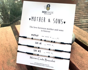Unique Gift for Mom | Mother's Day Gift: Mother & Sons Matching Jewelry |  Mother's Day Bracelet from Son