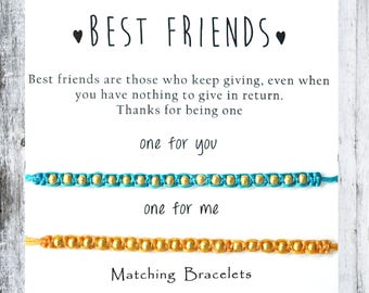 Matching Bracelets for best friend best friend gift Macrame bracelets for 2 gifts for best friends bracelet sets for women for her