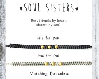 roommate unique gifts Best Friend Gift for Soul Sisters Macrame bracelets for 2 bff birthday gift for friends bracelet sets for women