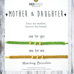 Mother and daughter macrame bracelet mom 2 daughter gift for mum matching mother daughter bracelet for mom birthday gift from daughter gifts