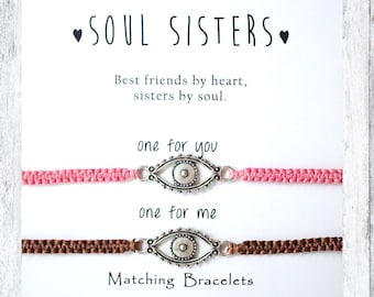 Matching Soul Sisters Bracelets - Handmade Macrame Sets for Two
