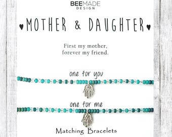 mother daughter jewelry for mom and daughter matching seed bead bracelet for mom from daughter birthday gift for mom daughter bracelet