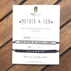 Mother's Day Gift: Matching Mom and Son Morse Code Bracelets Miyuki Bead Jewelry