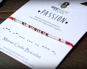 Passion Morse Code Bracelet: Gold & Silver Plated Bead Jewelry