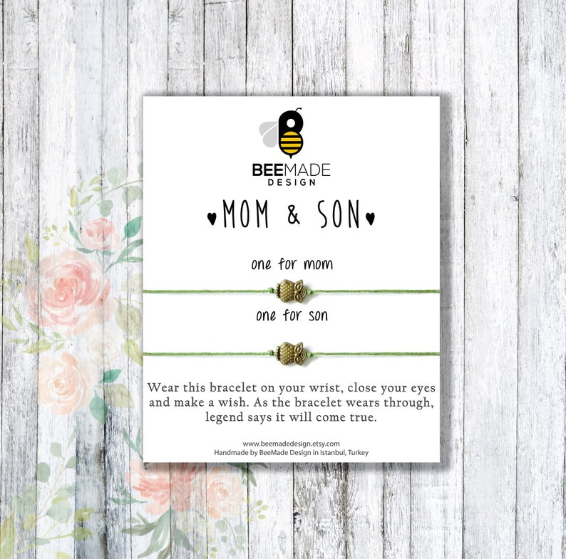 Mother Son Wish Bracelets Mom Gift From Son Mother Son Etsy