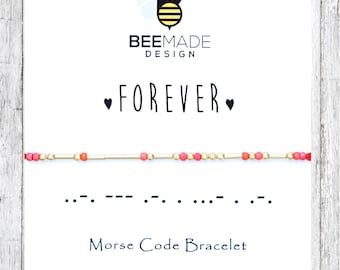 best friend jewelry Forever Morse Code Bracelet distance relationship anniversary gift for girlfriend gifts Birthday Gift for boyfriend Love