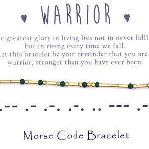 Warrior Morse Code Bracelet Women Empowerment Graduation Day - Etsy