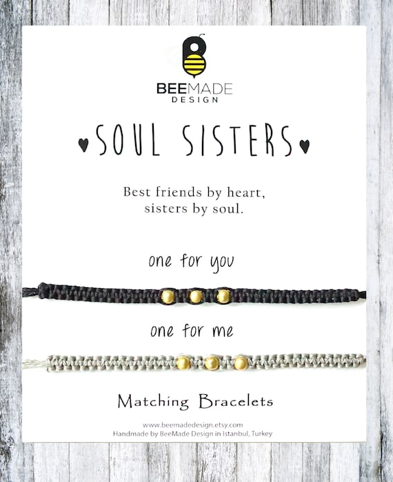 Macrame Friendship Bracelets, Adjustable Cord (Set of 2 for Friends)