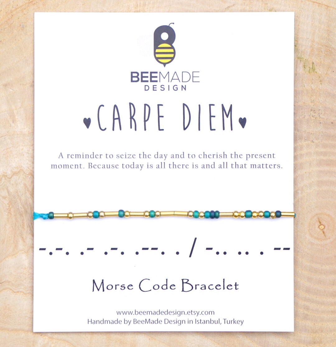 Braccialetto con codice Morse Carpe Diem: regalo di affermazione