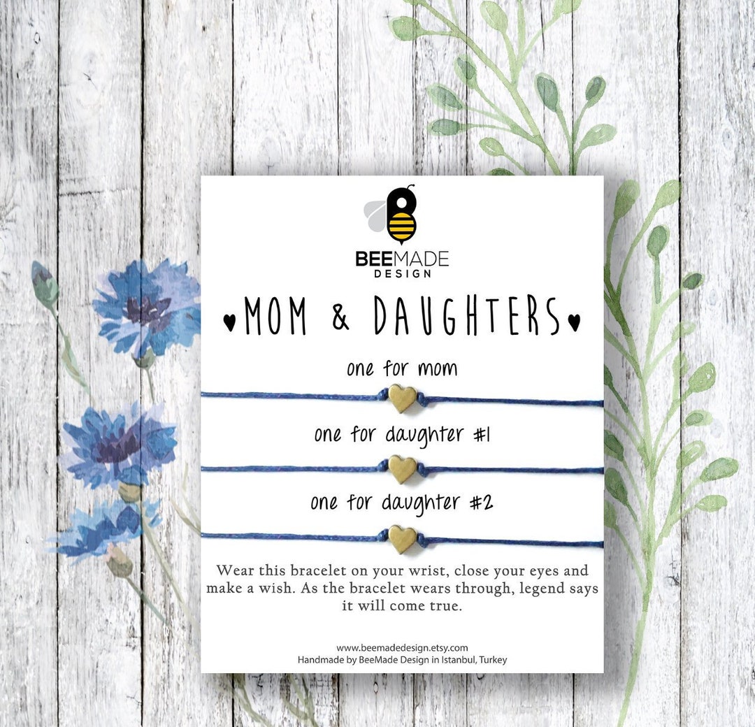 Mother's Day Gift: Mother and Daughters Wish Bracelet Set | Mom Gifts ...