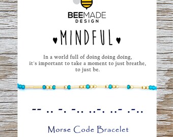 Mindful Morse Code Bracelet: Gold & Silver Plated Beads