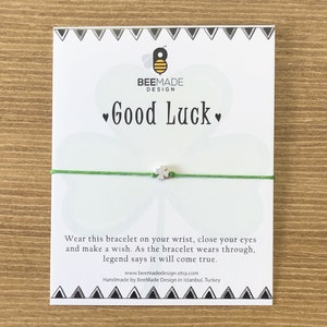Silver Clover Wish Bracelet: Irish Blessing, Good Luck Charm