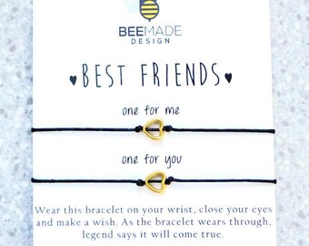 Best Friend Jewelry Bracelet sets Luck Bracelet Matching bracelet for 2 birthday gifts for Best Friend Wish Bracelet for women gift for her