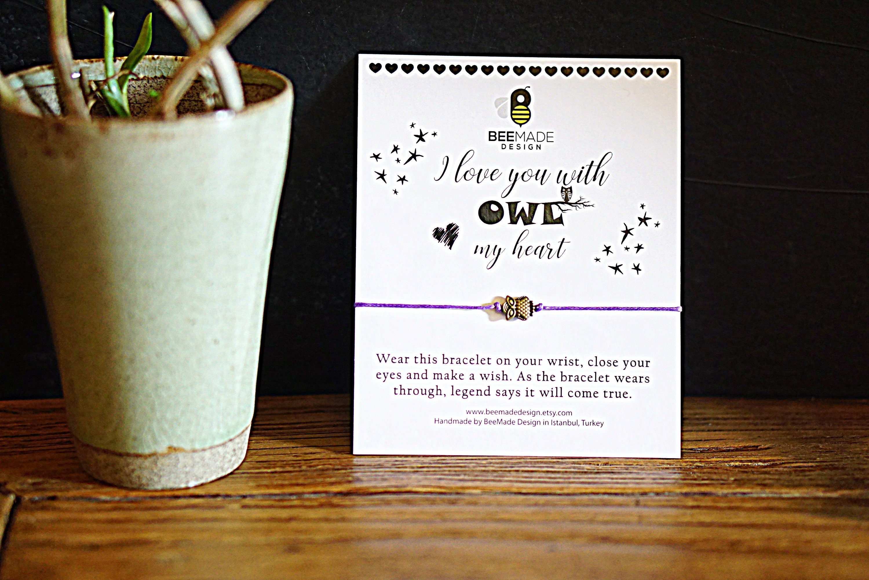 Owl Charm Wish Bracelet - Simple Handmade Friendship Jewelry