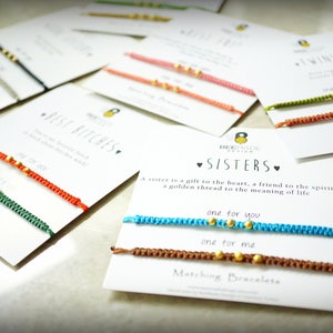 Braccialetti dell'amicizia in macramè, cordino regolabile (set da 2 per amici) immagine 3