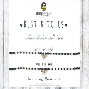 matching friend jewelry Best Bitches Matching Seed Bead Bracelets for 2 gifts for her birthday gift for sisters for best friends gift
