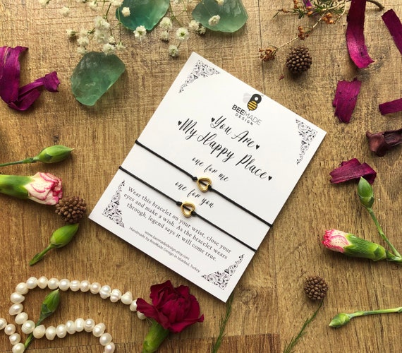 Buy Gift for Him Birthday Gift for Boyfriend You Are My Happy Place Matching Bracelet Romantic Gifts for Him Distance Relationship Bracelets Online in India Etsy