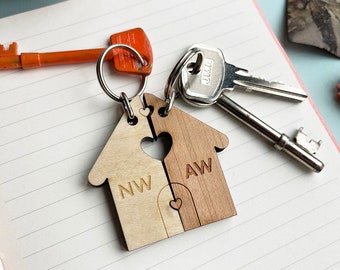 Couples New Home Porte-clés personnalisé| Saint-Valentin|cadeau d’anniversaire|porte-clés