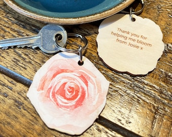 Personalised Flower Keyring - Perfect Teacher Gift