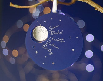 Night Sky Personalised Family Christmas Tree Ornament