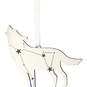 Lupus Wolf Constellation Metallic Christmas Tree Decorationtree ornamentastronomywolf image 3