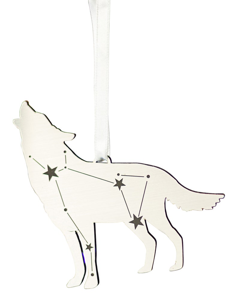 Lupus Wolf Constellation Metallic Christmas Tree Decorationtree ornamentastronomywolf image 3