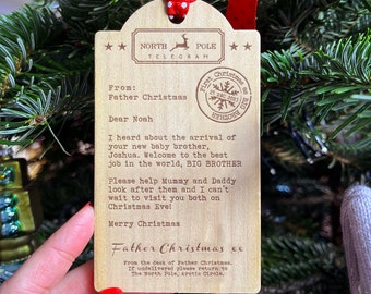 New Sibling Tree Decoration From Father Christmas|telegram from Santa Claus