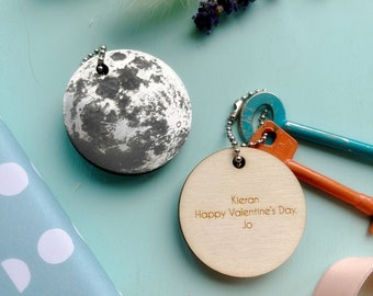 Full Moon Personalised Keyring Or Bag Tag|valentine's gift|anniversary|token present|love