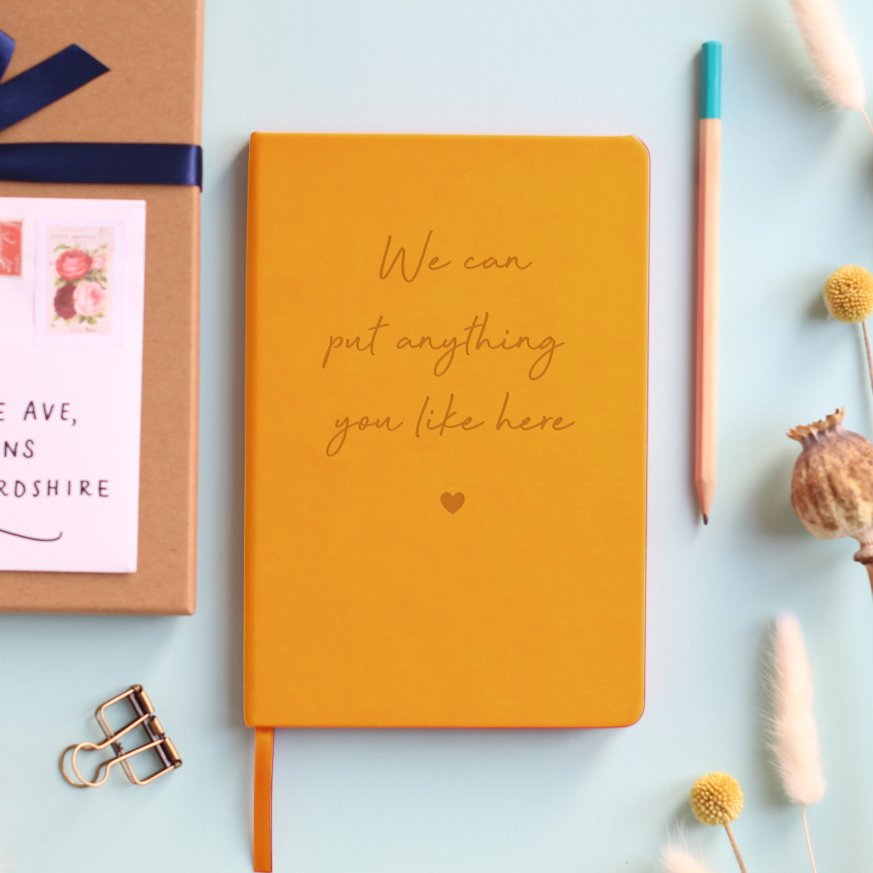 Your Words Personalised Notebook Luxury Journal for Any Purpose | Custom Notebook Bespoke Stationery Gift for Teachers