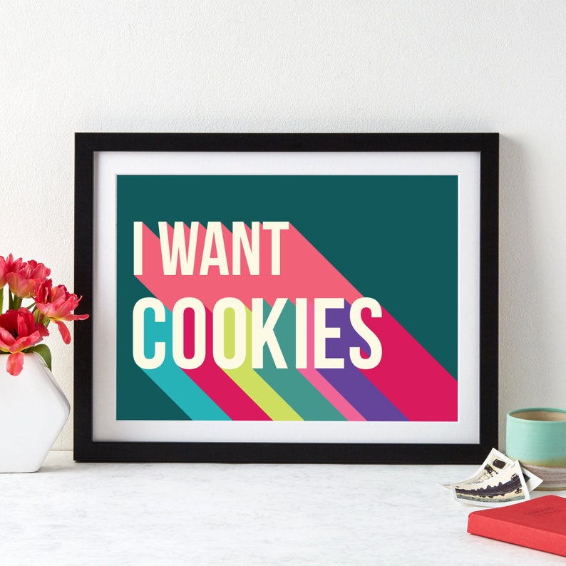 I Want Cookies Colourful Giclee Print - Etsy